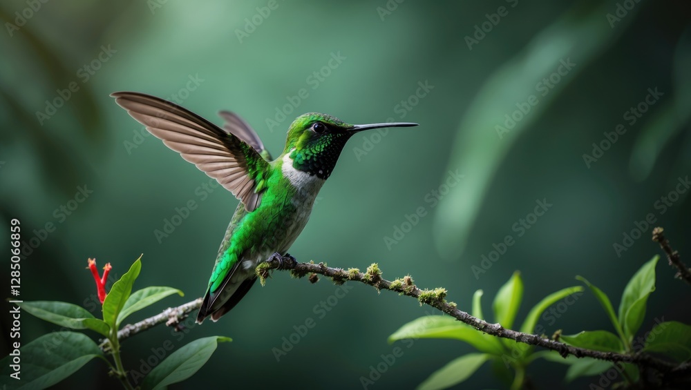 Emerald Green Hummingbird in Trinidad Emerald Green Hummingbird in Trinidad