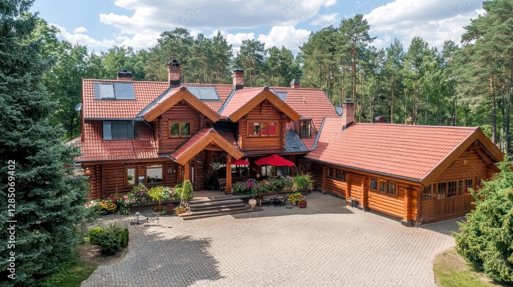 Magnificent Log Cabin Home in a Forest Setting