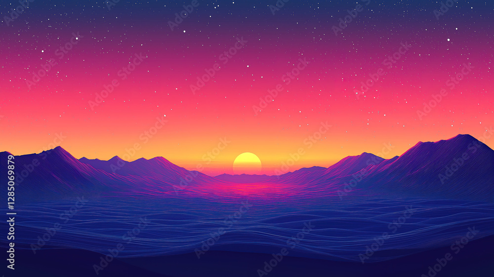 Beautiful gradient sky texture with rich colors fading after a sunset over the horizon Beautiful gradient sky texture with rich colors fading after a sunset over the horizon