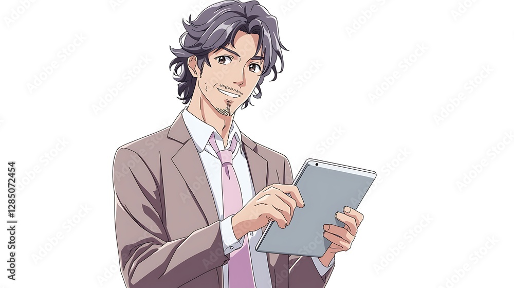 Businessman with tablet pc Businessman using tablet pc. Isolated on white background businessman Businessman with tablet pc Businessman using tablet pc. Isolated on white background businessman