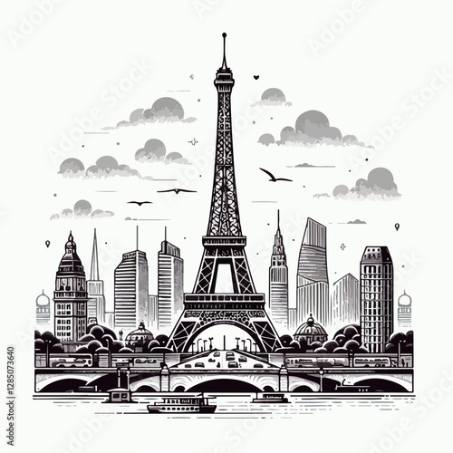 eiffel tower vector illustration
