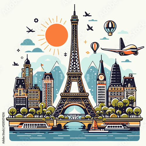 eiffel tower vector illustration