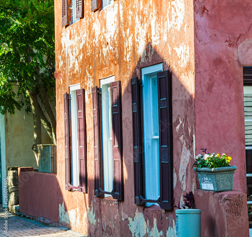 Pre Colonial House With Shutters in Old Town, St. Augustine, Florida, USA photo