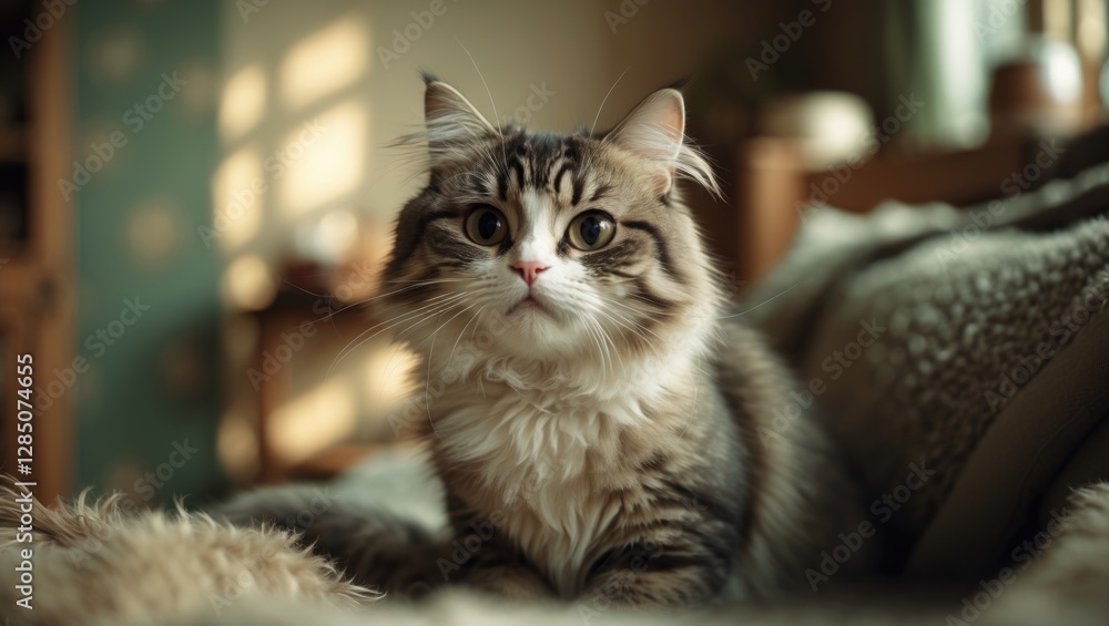 adorable feline A portrait of a cat. The cat is situated in a cozy indoor setting. adorable feline A portrait of a cat. The cat is situated in a cozy indoor setting.