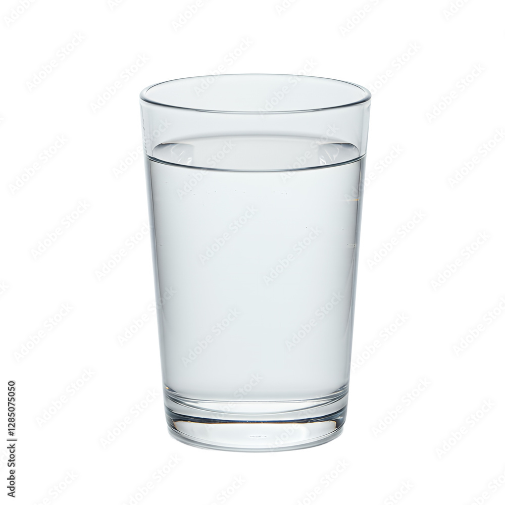 Glass of Water Isolated on White Background Studio Shot Glass of Water Isolated on White Background Studio Shot