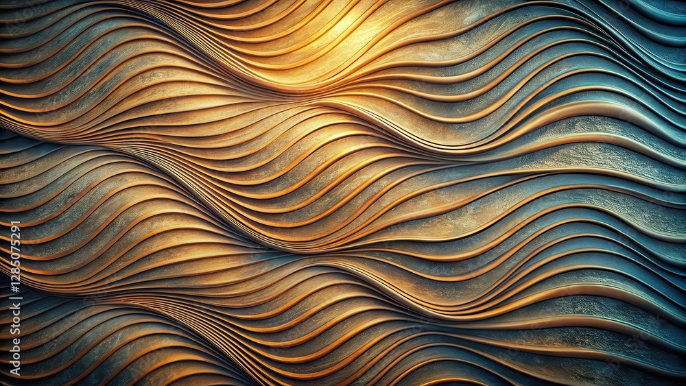 Fototapeta premium Distorted Wave Pattern on Textured Background, abstract surface