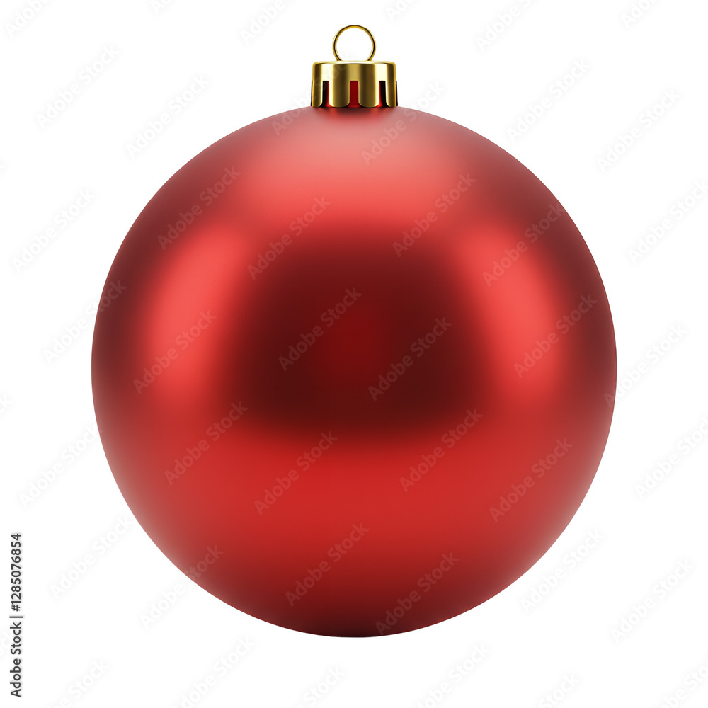Red Christmas Ornament Isolated on White Background 3D Render Red Christmas Ornament Isolated on White Background 3D Render
