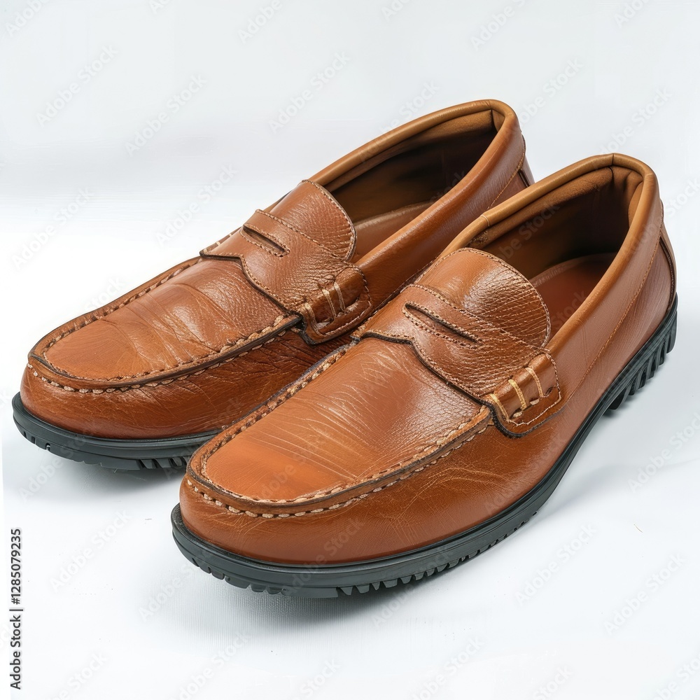 High Detail Picture of a Photo Loafers, Isolated on a White Background High Detail Picture of a Photo Loafers, Isolated on a White Background