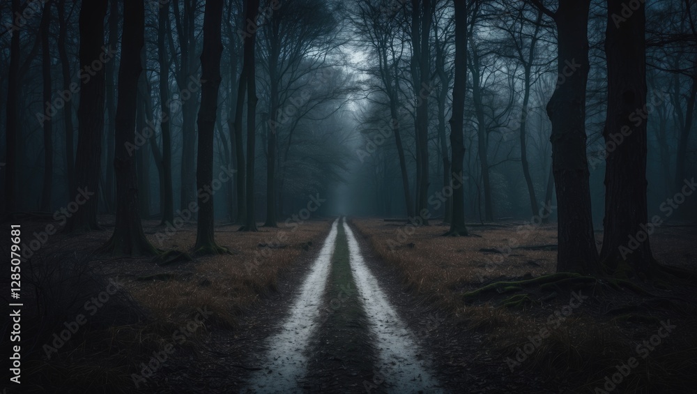 Fototapeta premium trail navigating a shadowy woods