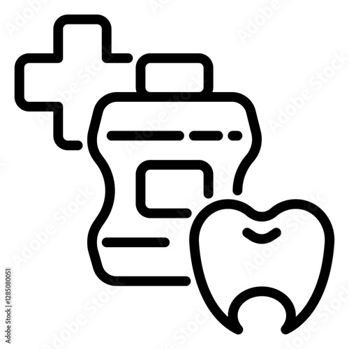 mouthwash icon, line icon style