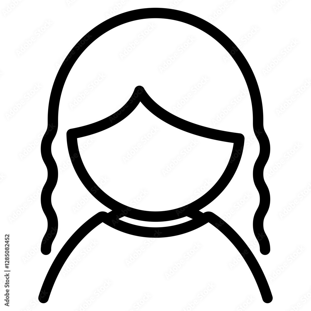 파마 머리 여성 아바타 아이콘 파마 머리 여성 아바타 아이콘