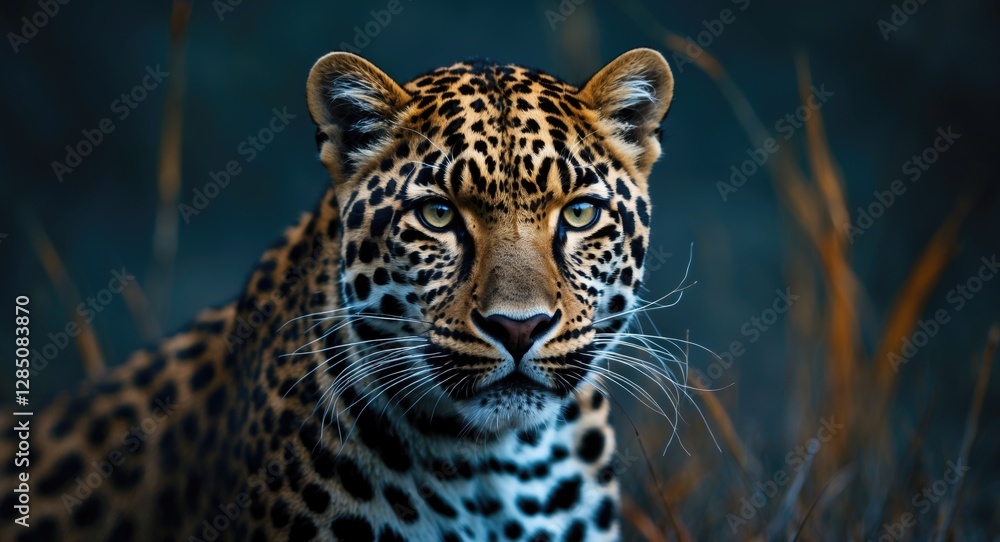 Obraz premium leopard gazing directly at the camera