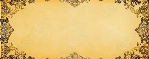 Ornate golden baroque frame surrounds a parchment paper center