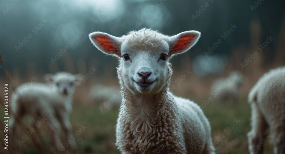 Obraz premium Joyful little lamb