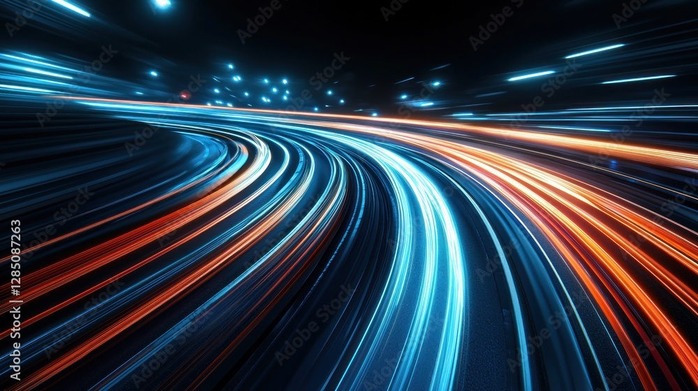 Obraz premium Abstract Speed: Night Drive Light Trails