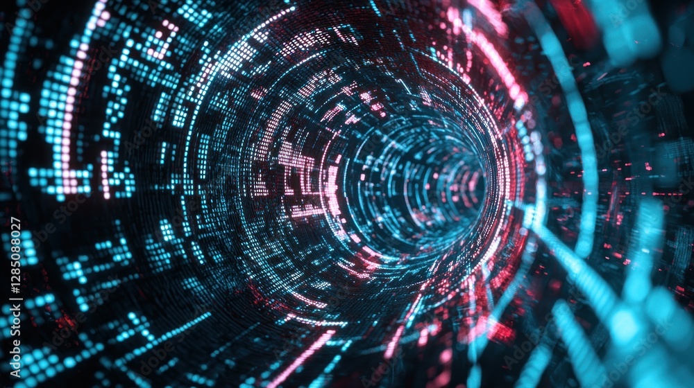 Obraz premium Digital Vortex: A Journey Through Cyberspace