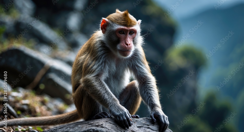 Fototapeta premium monkey found in the mountains of India