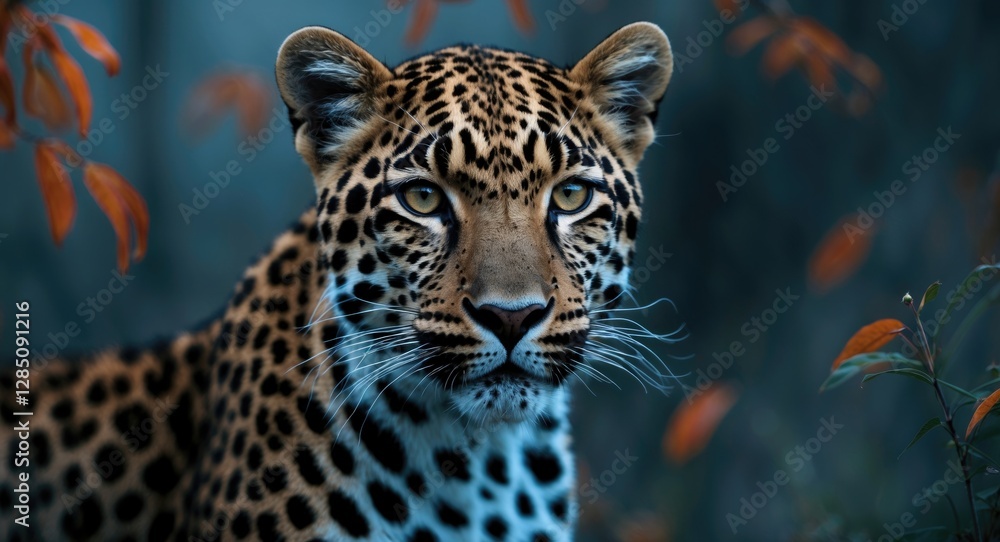Naklejka premium leopard gazing directly into the lens