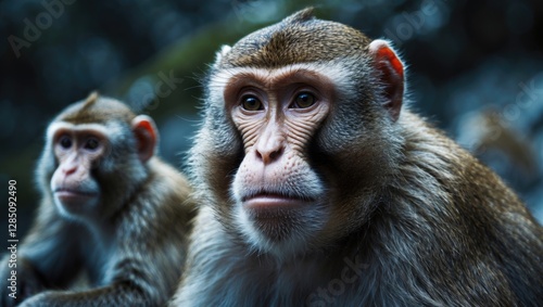 intimate perspective of monkeys from Gibraltar