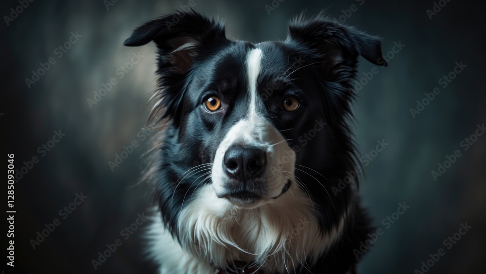 Portrait of a Border Collie poised for a command. Portrait of a Border Collie poised for a command.