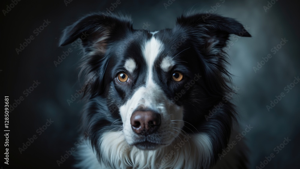 Fototapeta premium Border collie gaze awaiting direction.