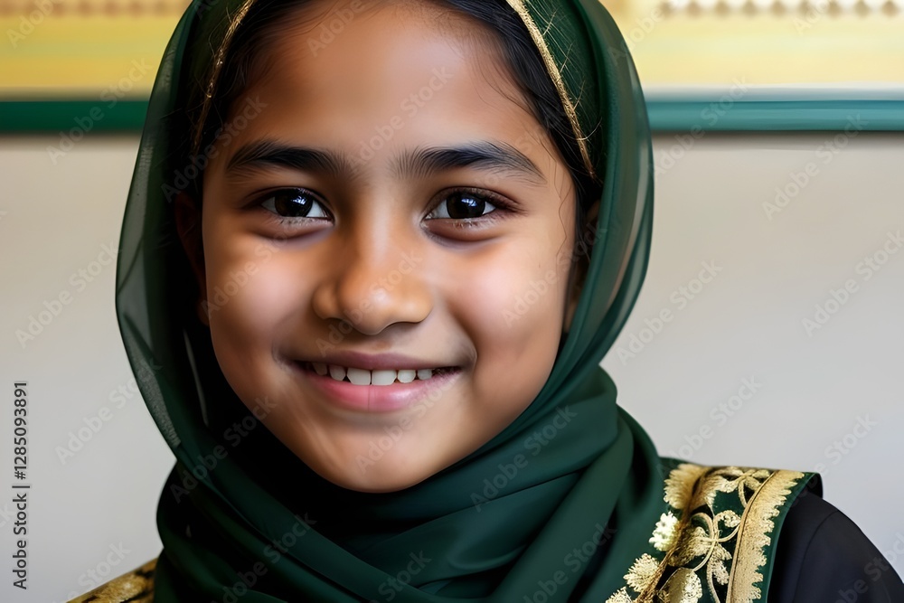 close up portrait of a happy smiling young muslim school girl in a classroom. student, cheerful, joyful, education, learning, child, female, hijab, books, desk, teacher, blackboard, chalkboard, study close up portrait of a happy smiling young muslim school girl in a classroom. student, cheerful, joyful, education, learning, child, female, hijab, books, desk, teacher, blackboard, chalkboard, study
