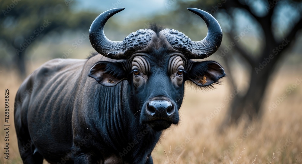 Fototapeta premium Elder male African Buffalo (Syncerus caffer), Queen Elizabeth National Park, Uganda.