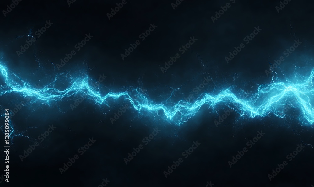 Dynamic blue lightning bolt against a dark background creating an electrifying visual effect. Dynamic blue lightning bolt against a dark background creating an electrifying visual effect.