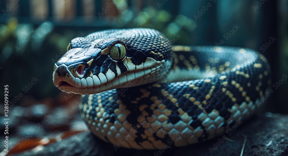 Fototapeta premium Close-up view of a snake in captivity