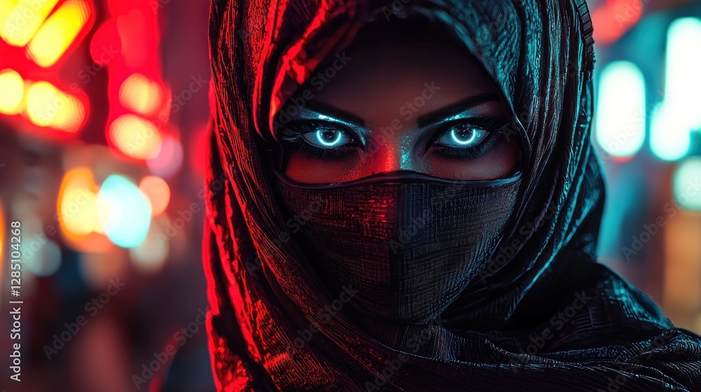 Cyberpunk Woman in Neon City Nights Cyberpunk Woman in Neon City Nights
