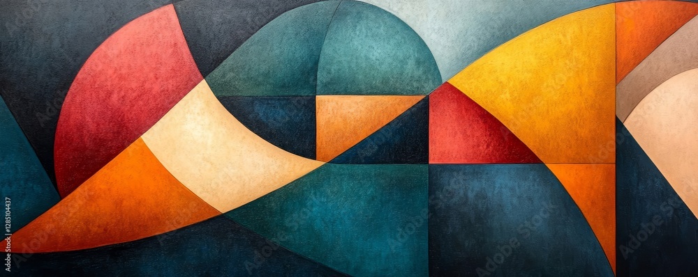 Fototapeta premium Geometric Abstract Forms, Generative AI