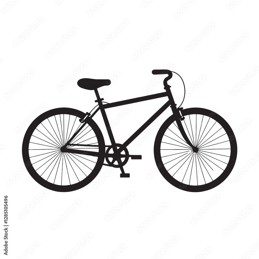 Fototapeta premium Classic Bicycle Silhouette on White Background