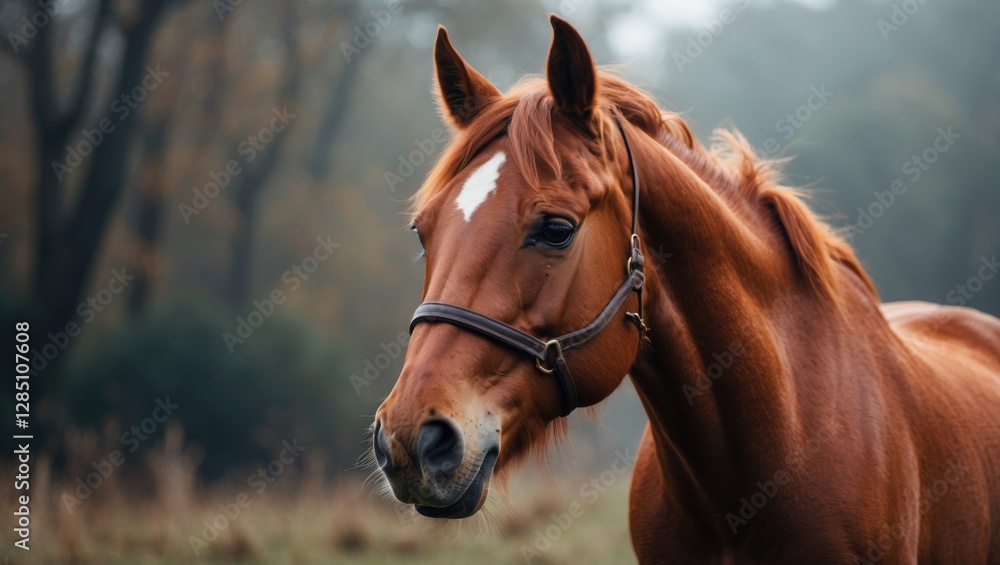 Cheerful chestnut horse with a playful expression Cheerful chestnut horse with a playful expression