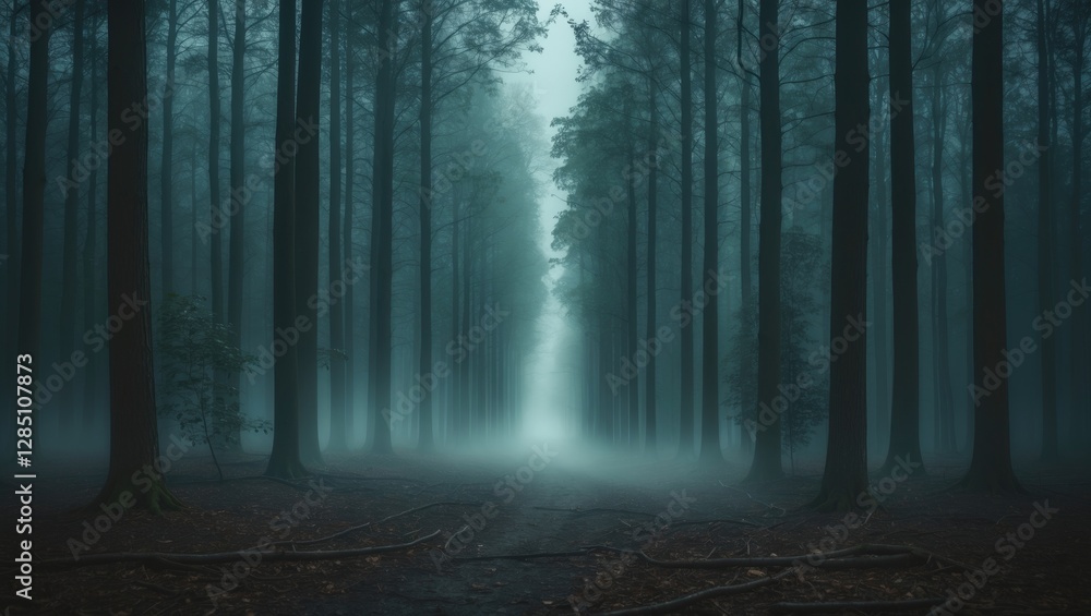 Naklejka premium CO2 Neutral Emission Vision Amidst a Forest - Concept of Carbon Neutrality - 2050 Per European Legislation