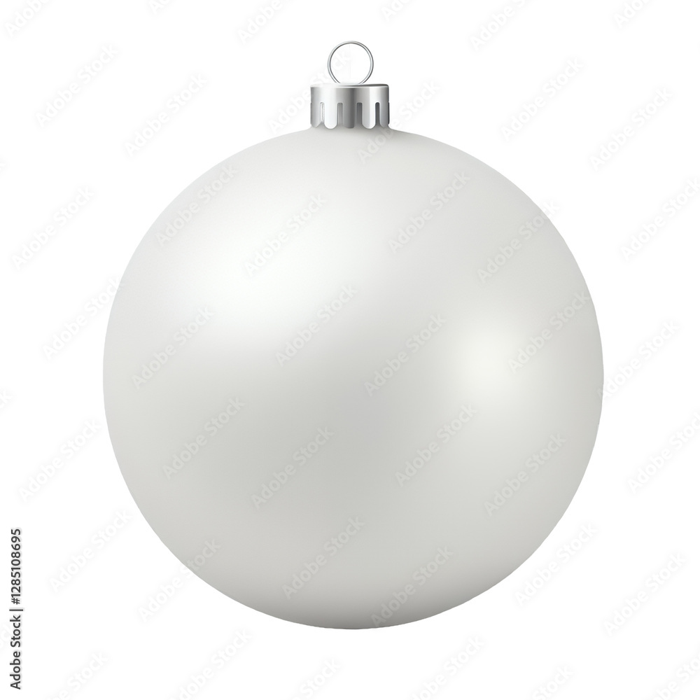 White Christmas Ornament Isolated on Transparent Background 3D Render High Resolution White Christmas Ornament Isolated on Transparent Background 3D Render High Resolution