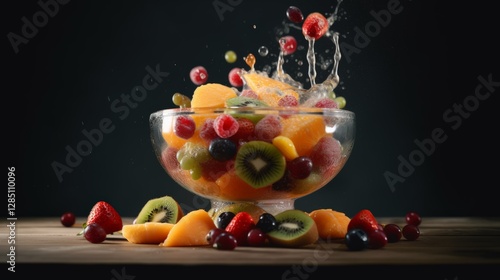 Obraz na płótnie Vibrant fruit splash kitchen food photography indoor close-up freshness and flavor w salonie