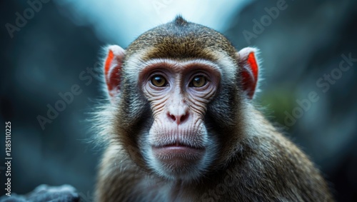 detailed portrait of the monkeys found in Gibraltar