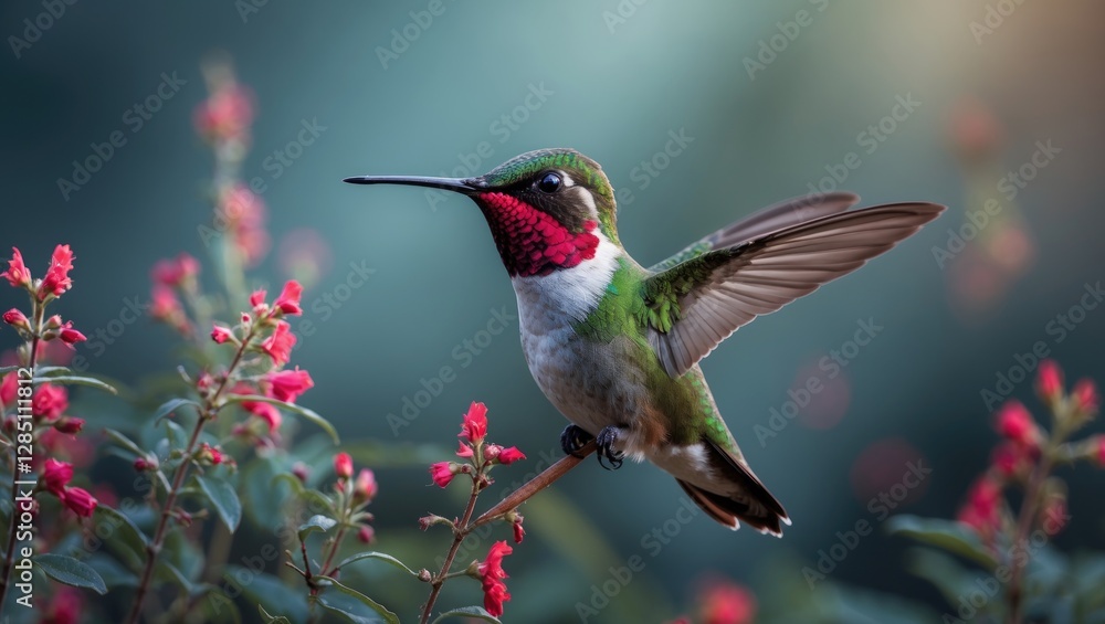 Fototapeta premium Adult Ruby-throated Hummingbird