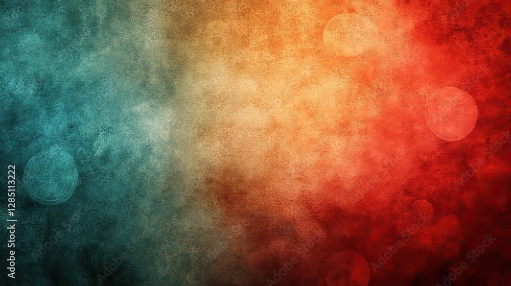 Obraz premium Textured abstract background of teal orange and red colors