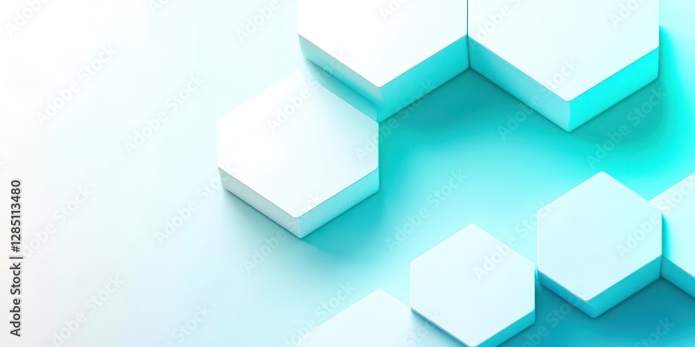 Blue background with white hexagonal shapes Blue background with white hexagonal shapes