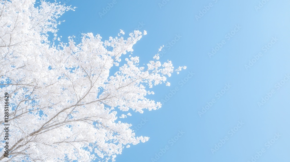 Cherry blossoms against a clear sky. Possible use Nature background Cherry blossoms against a clear sky. Possible use Nature background