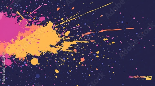 Vibrant paint splashes on a dark background, creating an artistic and colorful abstract design.