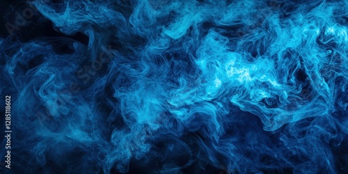 Blue smokey background with a blue flame