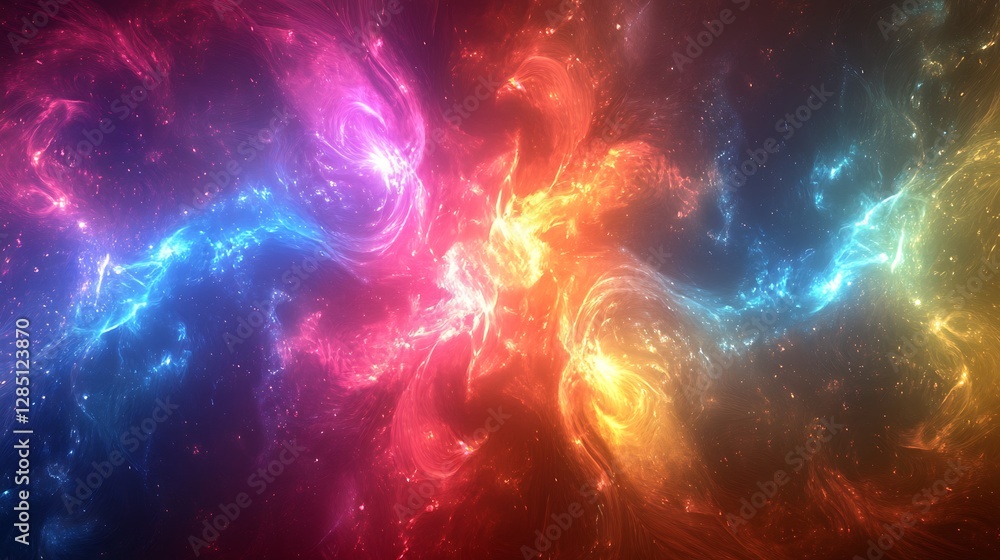 Fototapeta premium Vivid cosmic nebulae showcasing vibrant colors and swirling formations