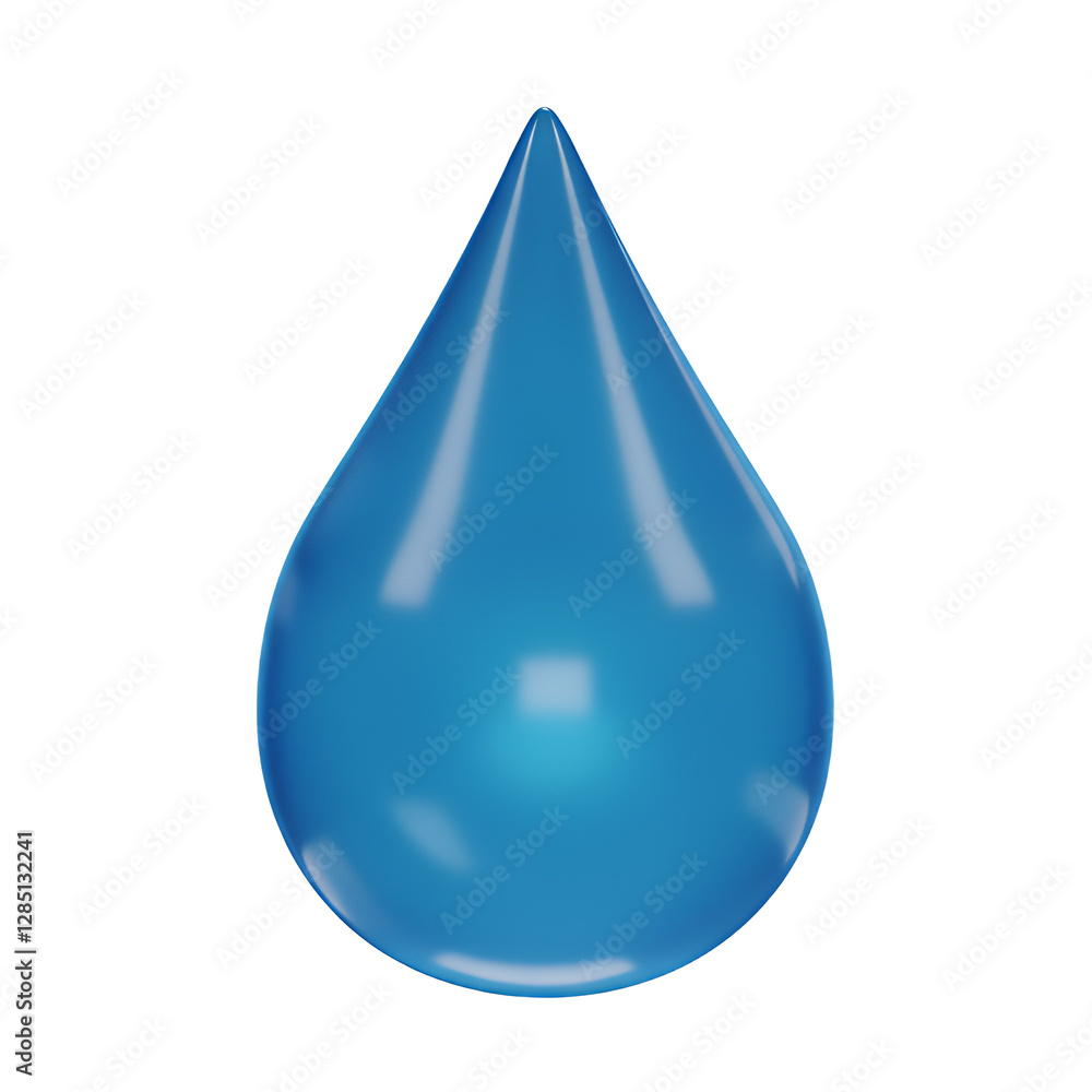 Blue Water Drop Isolated Transparent Background 3D Render Blue Water Drop Isolated Transparent Background 3D Render