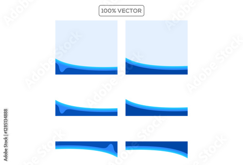 editable vector wave divider shape separator header symbol design vector illustration isolated on transparent background