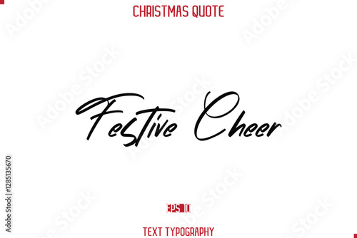 Calligraphy Lettering Happy Merry Christmas Greeting Card Text Quote Festive Cheer
