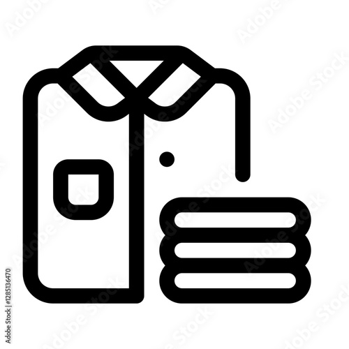 Pile Of Clothes Line Icon. Single icon, line vector icon