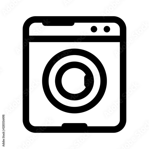 Wash Machine Line Icon. Single icon, line vector icon