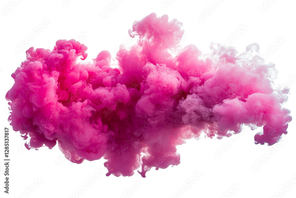 Fototapeta premium Vibrant Pink Smoke Cloud on Black Background for Creative Design Projects